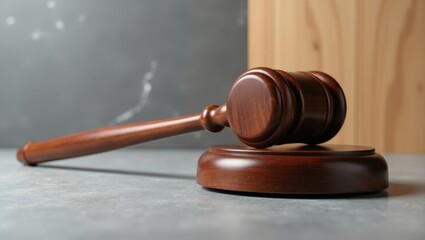 Obraz premium Law and Justice theme image, grey stone backdrop