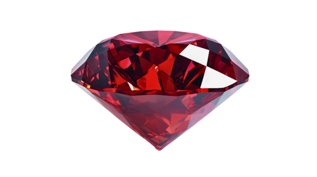 A large and perfect-shaped ruby, a very expensive and precious gemstone, a ruby with a beautiful, vibrant emerald red hue that shines transparently.