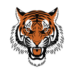 Tiger face vector, Tiger art vector design