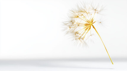 Obraz premium delicate dandelion puff floating gracefully in air, symbolizing freedom and nature beauty