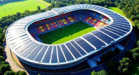 solar panels on stadium roof 