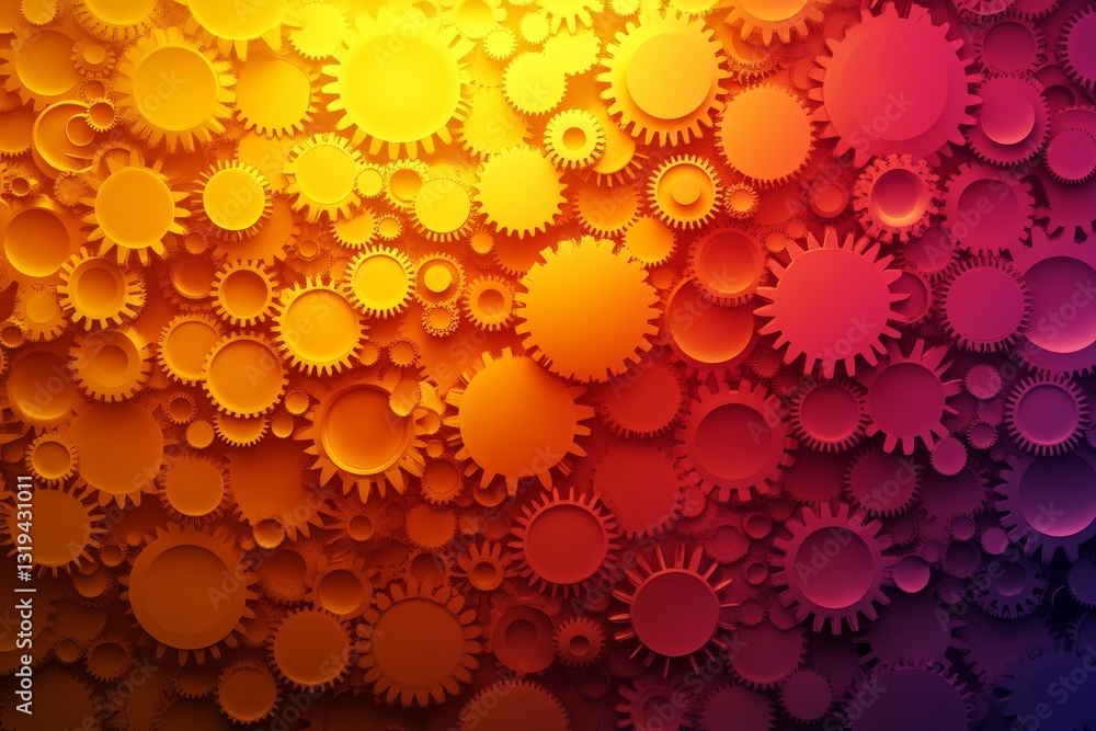 Aufkleber vibrant abstract background with colorful gears and cogs design