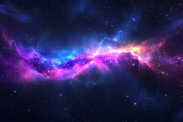 Fototapeta premium Vibrant Cosmic Nebula with Stars and Bright Colors in Galaxy Space