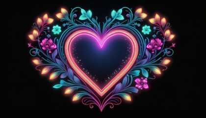 heart with floral ornament