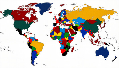 Fototapeta premium Colorful world map illustration, diverse pride celebration