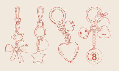 Charms set design for t shirt print, poster, sticker, background and other.