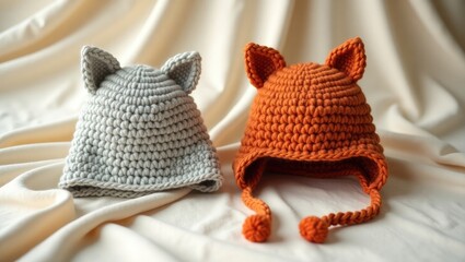 handmade crochet adorable ear flap beanie for kids. cozy knitted beanie