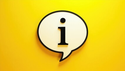 Information Sign speech bubble set against a yellow background.