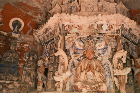 Dazu：A series of Chinese religious sculptures and carvings and UNESCO World Heritage Site located in Dazu District, Chongqing, China. The carvings date back as far as the 7th century AD