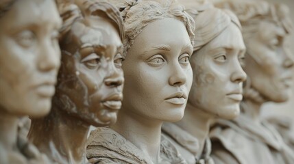 Obraz premium Artistic Representation of Diverse Faces