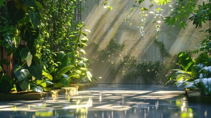 Fototapeta premium A Serene Indoor Garden Escape