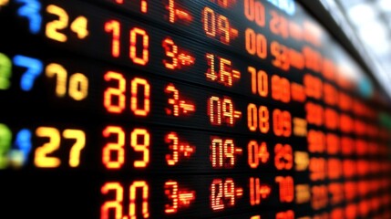 Stock Market Data Display:  Illuminating Numbers and Financial Trends