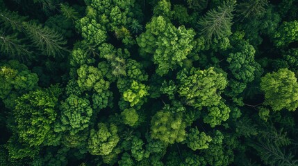 Fototapeta premium Lush Green Forest Aerial View
