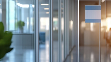 Modern office interior with glass partitions and natural light