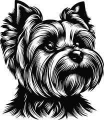 Yorkshire Terrier Dog - Yorkshire Terrier puppy silhouette, design, art, logo, tatto, Dog, puppy