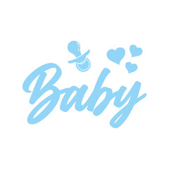 Baby typography design on plain white transparent isolated background for card, shirt, hoodie, sweatshirt, apparel, tag, mug, icon, poster or badge