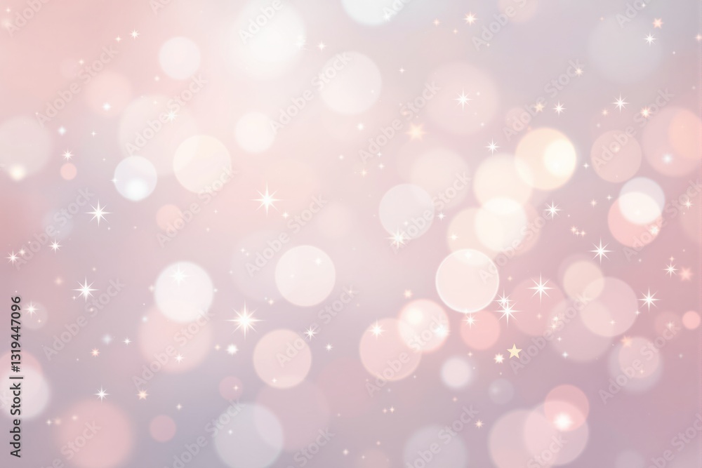 Poster abstract soft bokeh lights with sparkling stars on a pastel gradient background. elegant and dreamy 