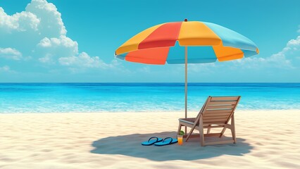 Fototapeta premium Colorful Beach Umbrella 