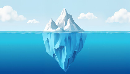 Melting iceberg symbolizes global warming and rising sea levels, nature
