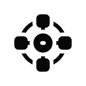distributed glyph icon. Strong and solid vector icon for websites, mobile interfaces, presentations, and visual branding. High quality and easy to edit.