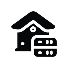 data warehouse glyph icon. Strong and solid vector icon for websites, mobile interfaces, presentations, and visual branding. High quality and easy to edit.