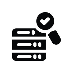 data integrity glyph icon. Strong and solid vector icon for websites, mobile interfaces, presentations, and visual branding. High quality and easy to edit.