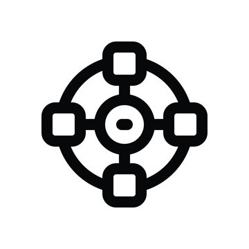 distributed line icon. Clean and minimalist vector icon for websites, mobile apps, presentations, and logos. Fully scalable and customizable for any project.
