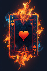 ace of hearts in fire