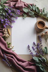 white paper with lavender