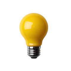 Yellow Light Bulb Icon. Business Idea and Strategy Concept  White Background, Generative AI