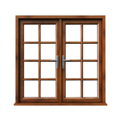 Obraz premium wooden window isolated on transparent background, clipping path, PNG