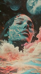 Cosmic Dream: A Surreal Portrait of a Woman in Space