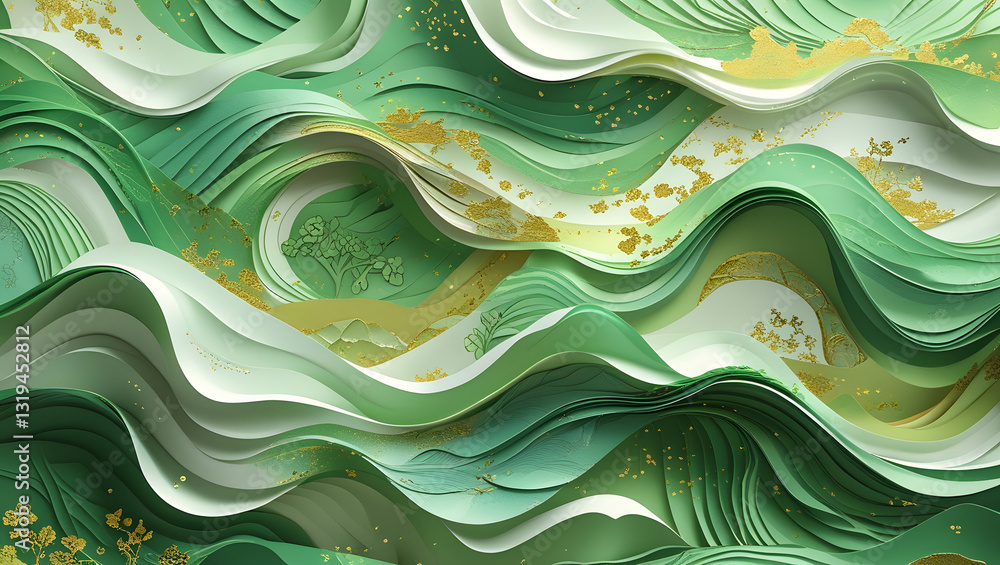 Poster abstract wave patterns: captivating abstract composition featuring layers of undulating wave pattern