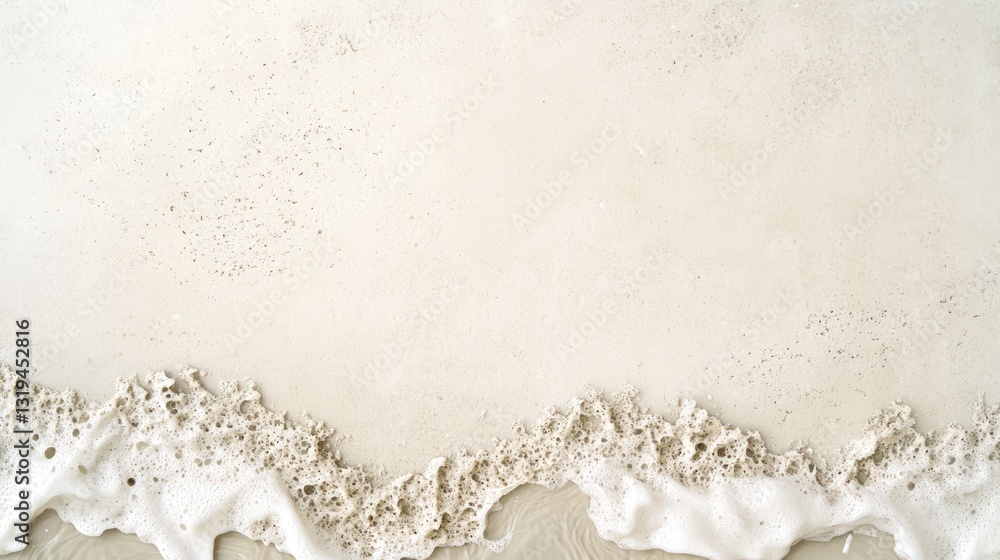 Aufkleber abstract cream-colored surface with frothy wave edge