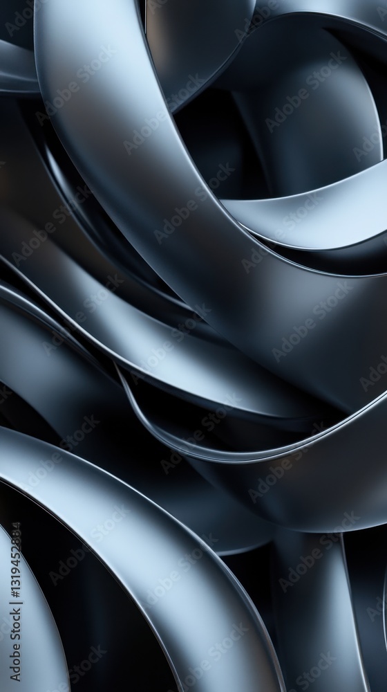 Poster the image is a close up of a series of silver lines that appear to be twisted