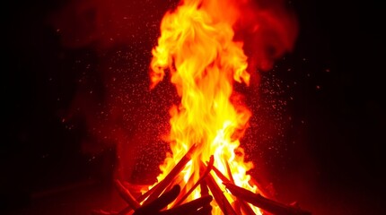 fire in the fireplace