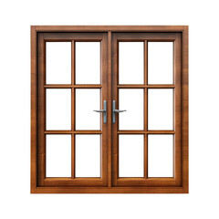 Obraz premium wooden window isolated on transparent background, clipping path, PNG