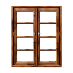 Obraz premium wooden window isolated on transparent background, clipping path, PNG