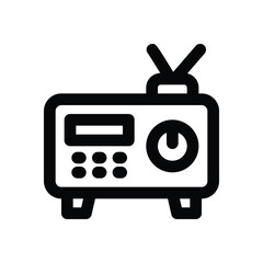 radio line icon. Clean and minimalist vector icon for websites, mobile apps, presentations, and logos. Fully scalable and customizable for any project.