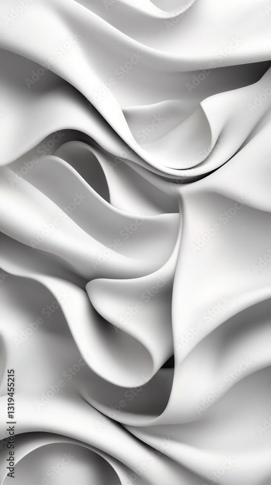 Aufkleber The image is a close up of a white fabric with a wave-like pattern