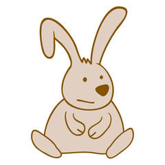 Bunny Sits Bored Boring Chubby Fat Rabbit sitting Design Lover Art Vector Illustration Card T-Shirt Poster Sticker Graphic Print Decorative Drawing Isolated Logo Decoration Symbol Creative Cool Style
