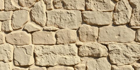 Obraz premium Rough-hewn stone wall texture, close-up detail, natural light, architectural background, building material, photo