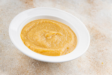 Apple puree natural ingredients tasty fresh delicious gourmet food background table rustic food top view copy space keto and paleo diet vegetarian and vegan food
