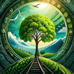 green tree in the garden