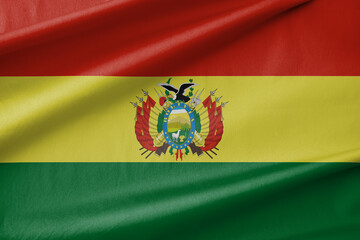 Bolivia National Flag Waving in the Wind
