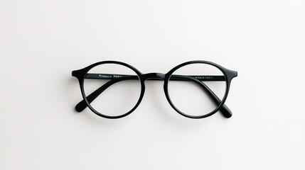 Optimistic eyeglasses design minimalist setting product display simple environment eye level modern aesthetics