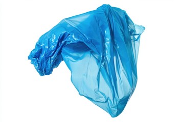 Obraz premium Floating Blue Bag: Isolated view of a floating translucent blue plastic bag, a symbol of environmental concern.