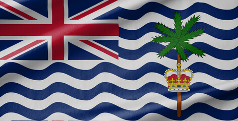 British Indian Ocean Territory National Flag Waving in the Wind