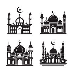 Detailed and Scalable Mosque Vector Art for Diverse Design Needs