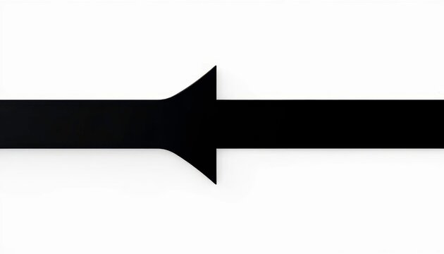 Sleek black arrow pointing down, sharp edges, flat design, background, symbol
